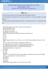 Đề thi giữa học kì 2 Sinh 10 Chân trời sáng tạo - Đề số 6
